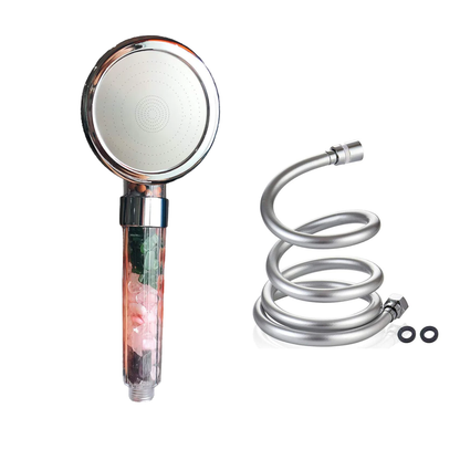 Purifying high-pressure shower head with mineral filtration for a spa experience, promoting healthier skin and hair.