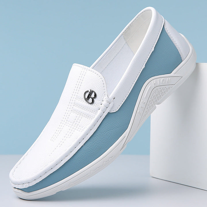 Men's stylish two-tone loafers, perfect for elegant everyday slip-on comfort.