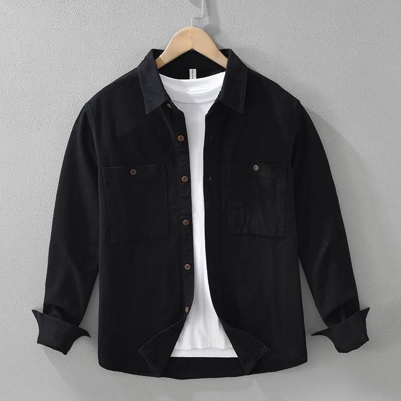 Black Men's Sorrento overshirt, a versatile rugged long-sleeve shirt for casual and everyday layering.