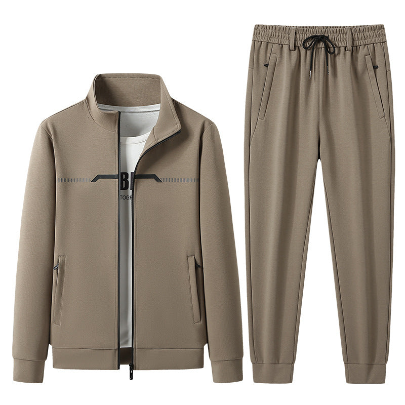 Versatile coffee brown textured tracksuit, a matching set for everyday style, loungewear & casual outings.