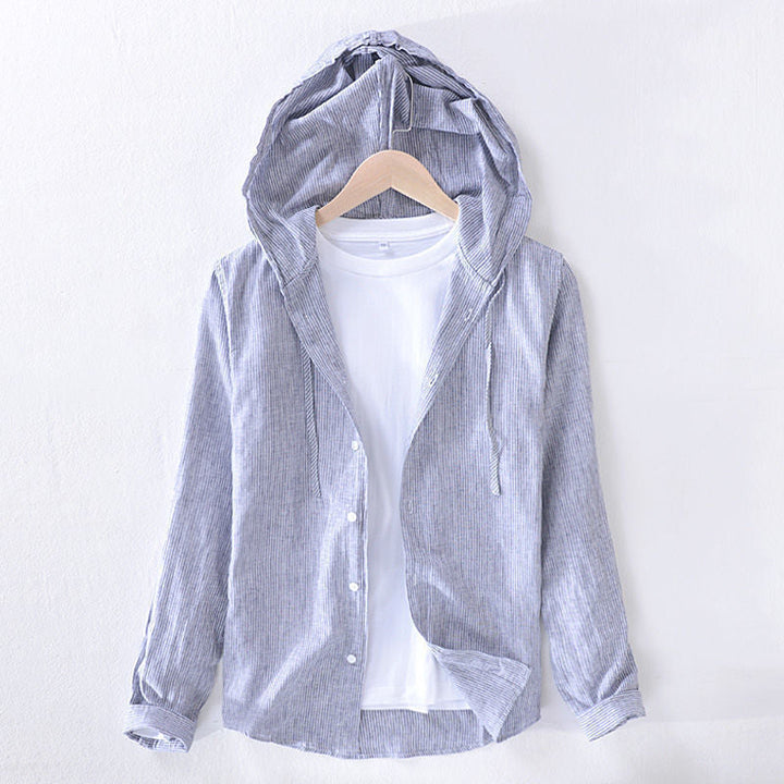 Men's everyday casual hoodie featuring a unique button front. A comfortable and versatile hooded top for all seasons.