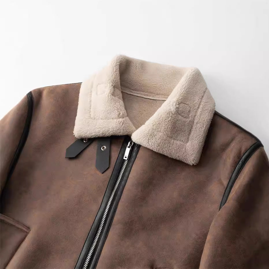 Warm men's winter jacket in Nordic style, excellent outerwear for cold weather. Cozy and stylish men's fashion.
