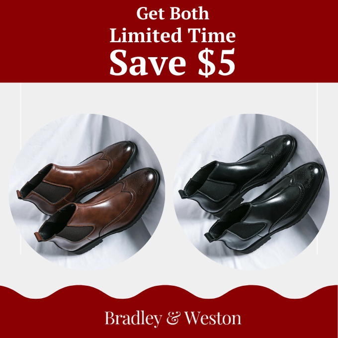 Men's comfortable formal boots: chelsea style with intricate brogue detailing, perfect for events.