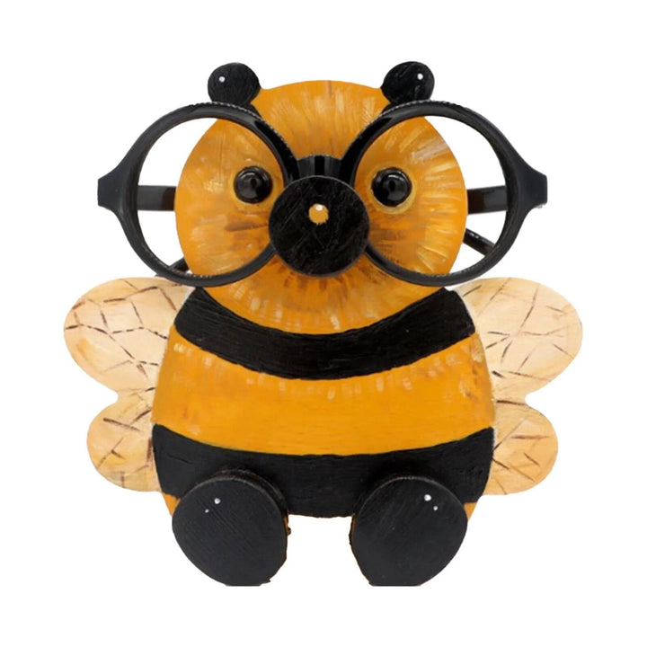 Playful wooden animal spectacle holder, brings cute desk decor to any home office.