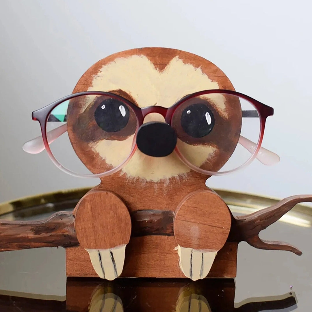 Adorable wooden animal spectacle holder, functional eyewear stand & cute desk organizer.