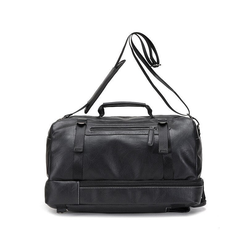 Elegant women's brown leather shoulder bag, convertible into a trendy backpack or practical handbag. Premium quality.