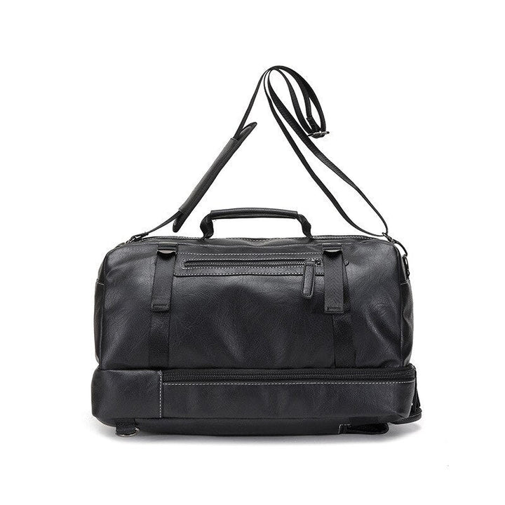 Elegant women's brown leather shoulder bag, convertible into a trendy backpack or practical handbag. Premium quality.
