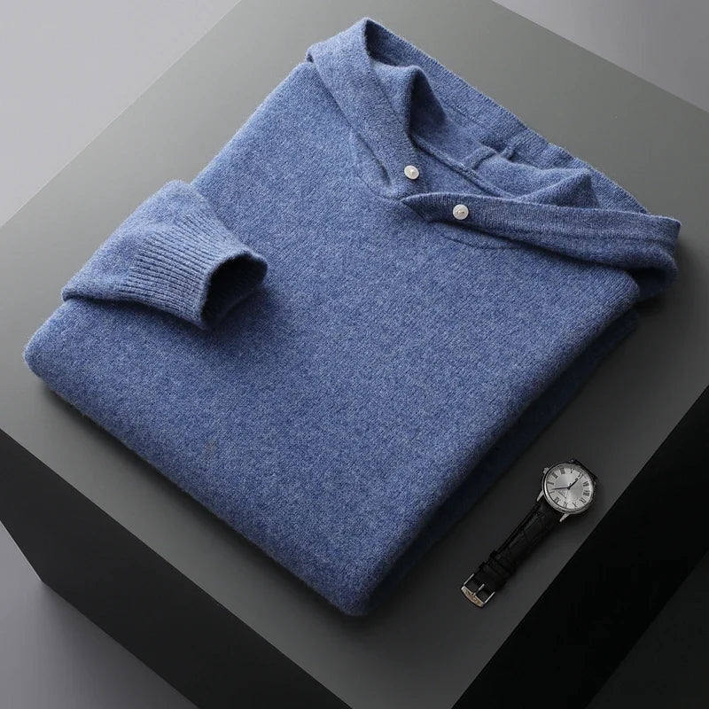 Men's long sleeve pullover hoodie in a comfort fit. Soft fabric and versatile style for casual everyday men's wear.