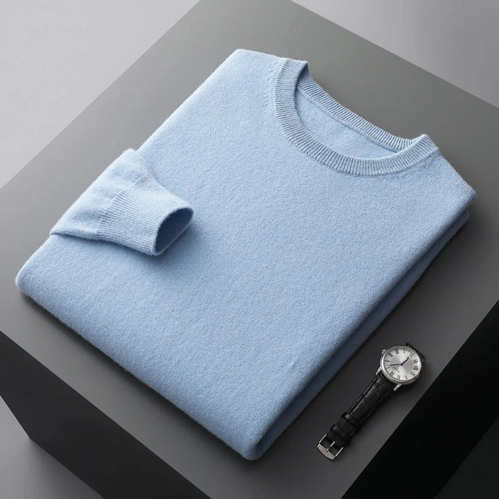 Men's classic crew neck pullover sweater. Comfortable and cozy long-sleeve design, ideal for winter layering.