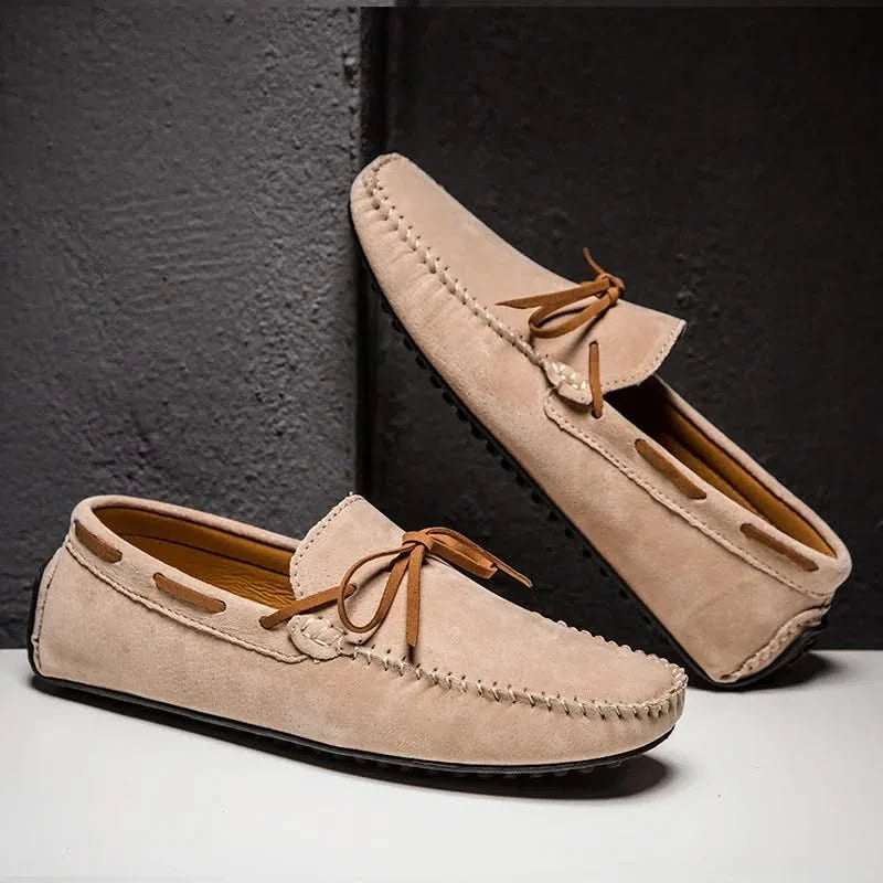 Stylish men's beige Venterra Classic Loafers, perfect slip-on shoes for spring & summer casual.