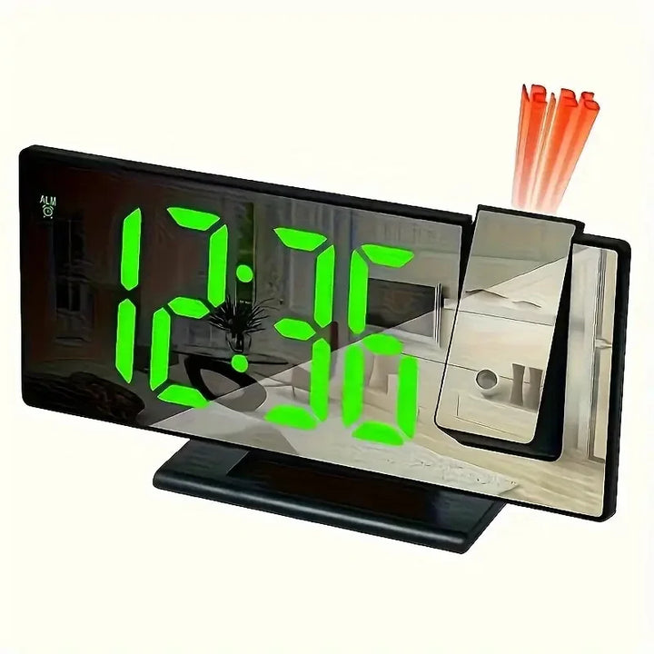 Digital projection alarm clock, large LED display, smart features for any modern home.