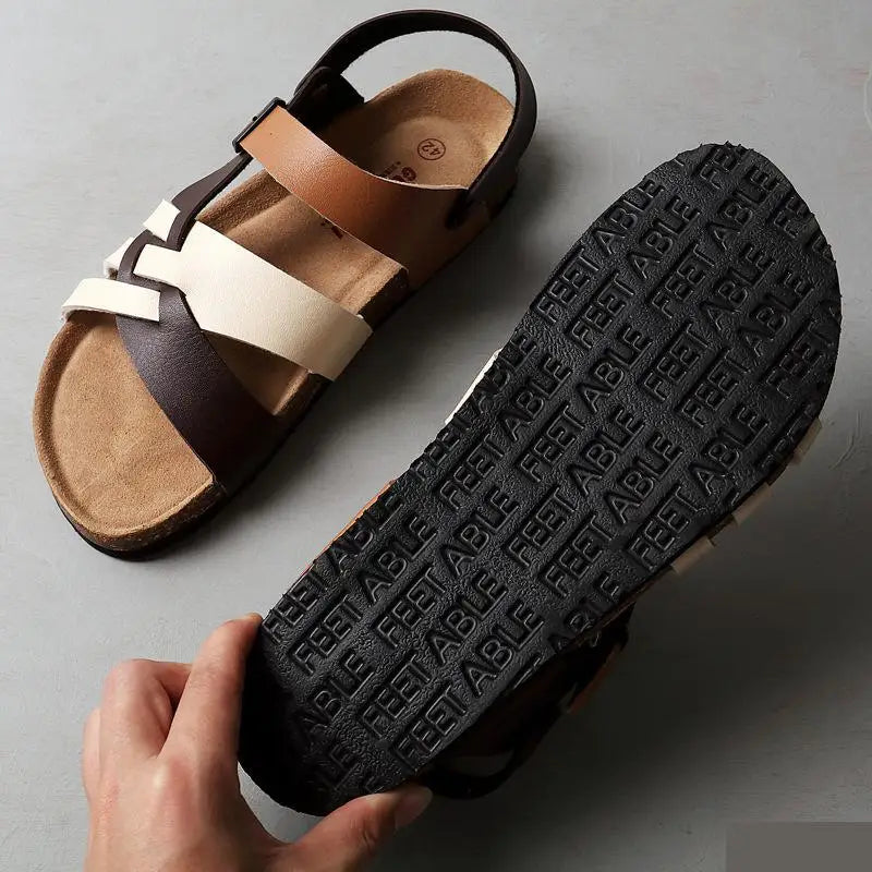 Supportive women's walking sandals, featuring adjustable straps and comfortable non-slip sole for active summer days.
