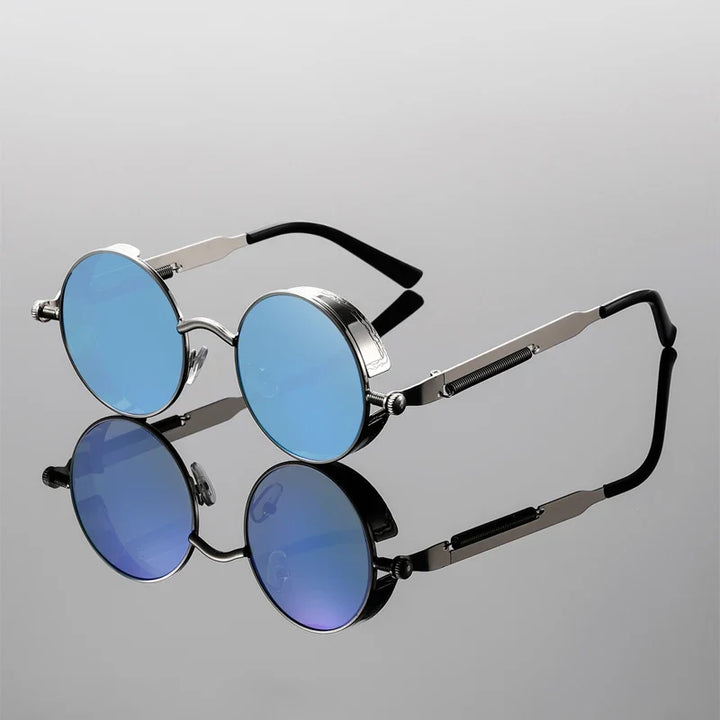 Classic 70s style unisex retro round sunglasses with gradient lenses, ensuring UV400 eye protection.