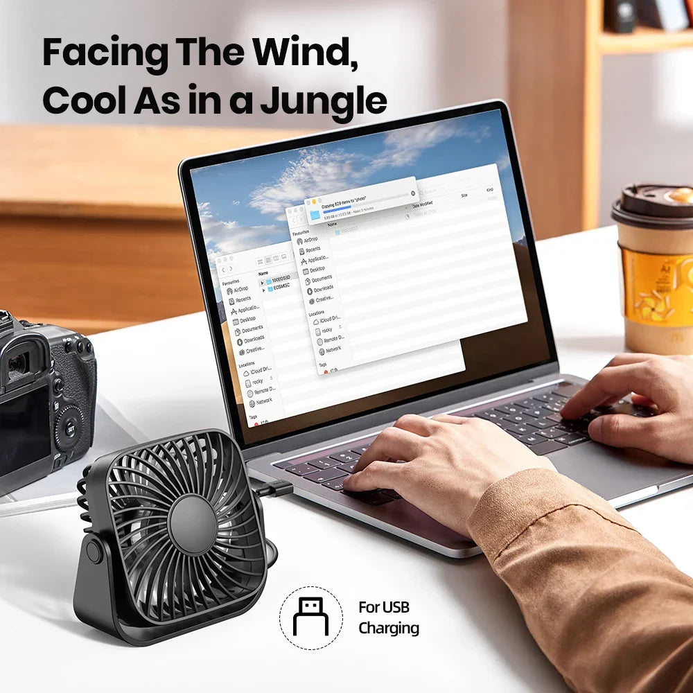 Rechargeable personal cooling fan, a versatile travel accessory for ultimate summer comfort.