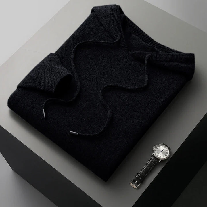 Back view of a premium unisex pullover hoodie, highlighting its comfortable, relaxed fit & quality design.