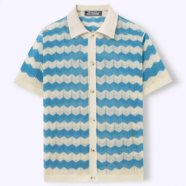 Stylish women's relaxed fit button up shirt, perfect for casual summer days & vacation outfits.