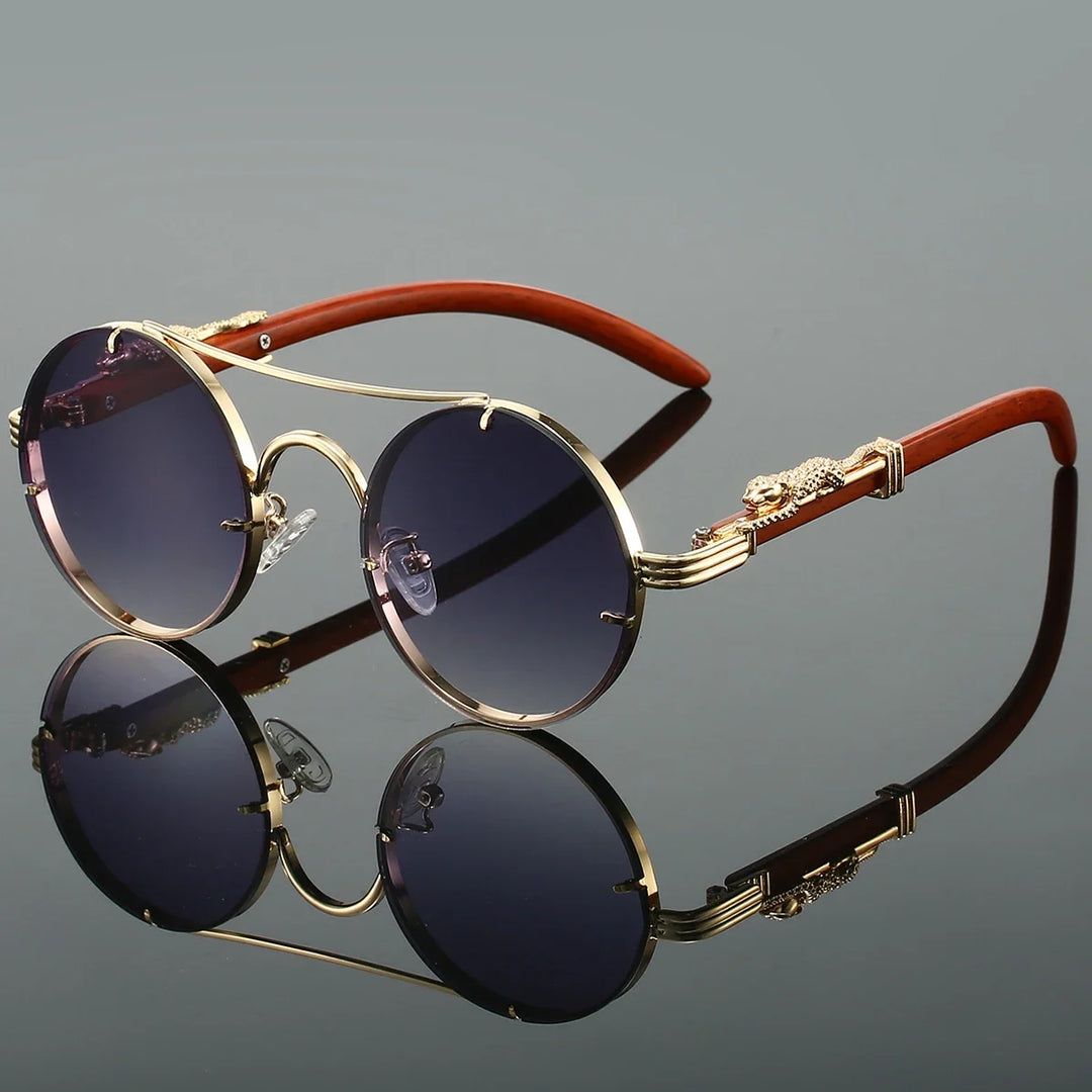 Classic round-frame shades providing 100% UV protection. Trendy and essential for eye safety in summer.