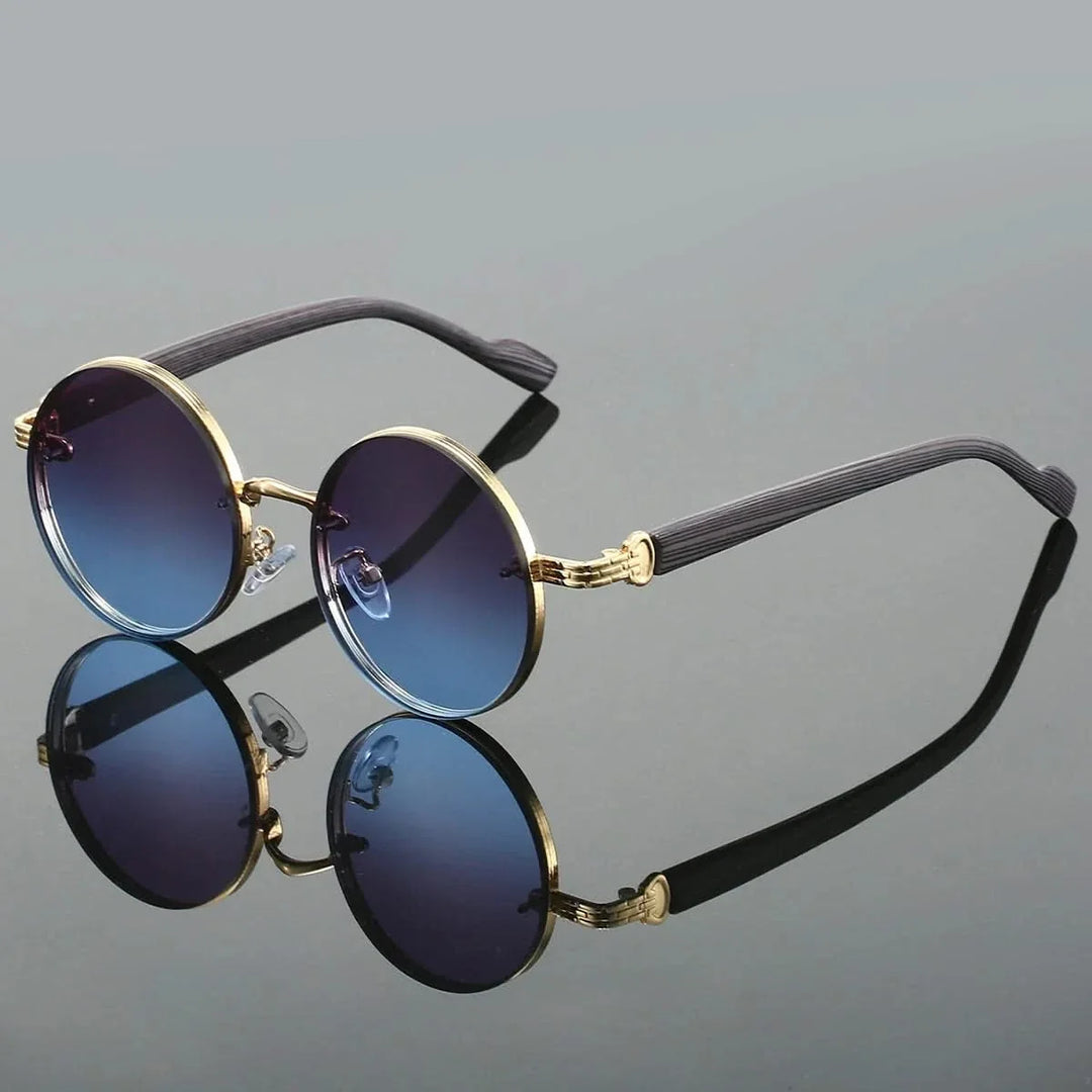 Fashionable unisex round gradient lens sunglasses, anti-glare and UV protected, ideal for any stylish outdoor look.
