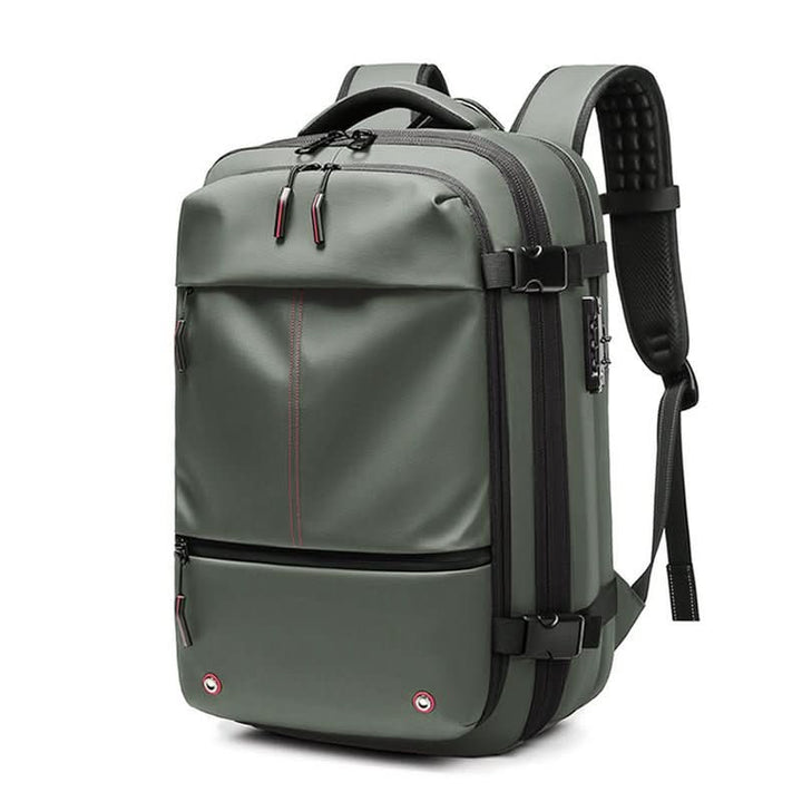 Sleek commuter laptop backpack. Water-repellent, daily use, fits all essentials.