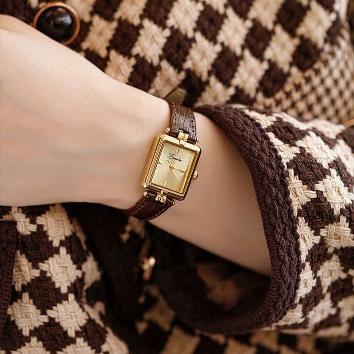 Women's classic yet modern elegant slim wristwatch. A versatile and sophisticated timepiece accessory.