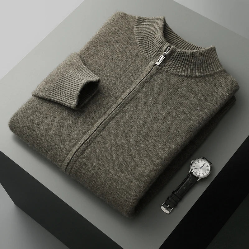 High-quality men's ultra soft button-front cardigan. Warm knitwear, a versatile essential for winter style.