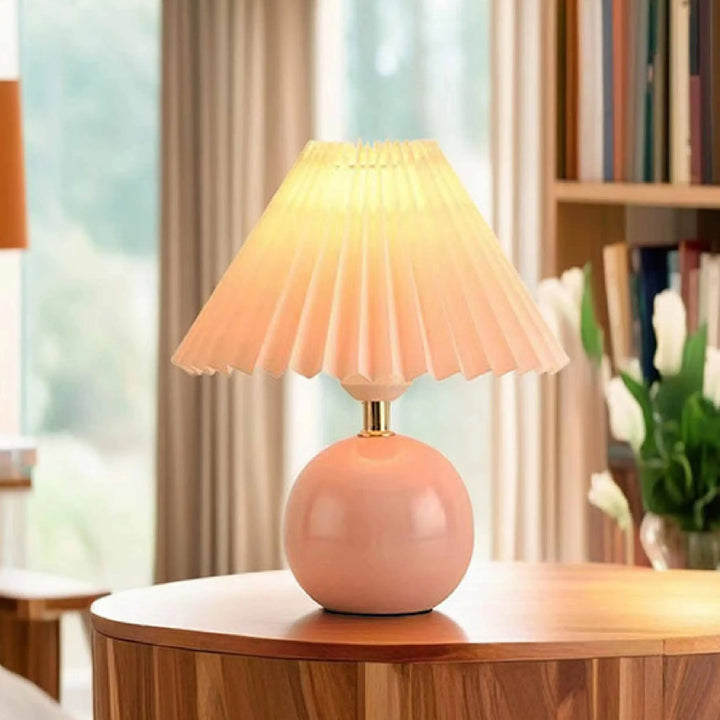 USB-powered foldable LED pleated lamp, a convenient and modern desk or bedside lighting solution.