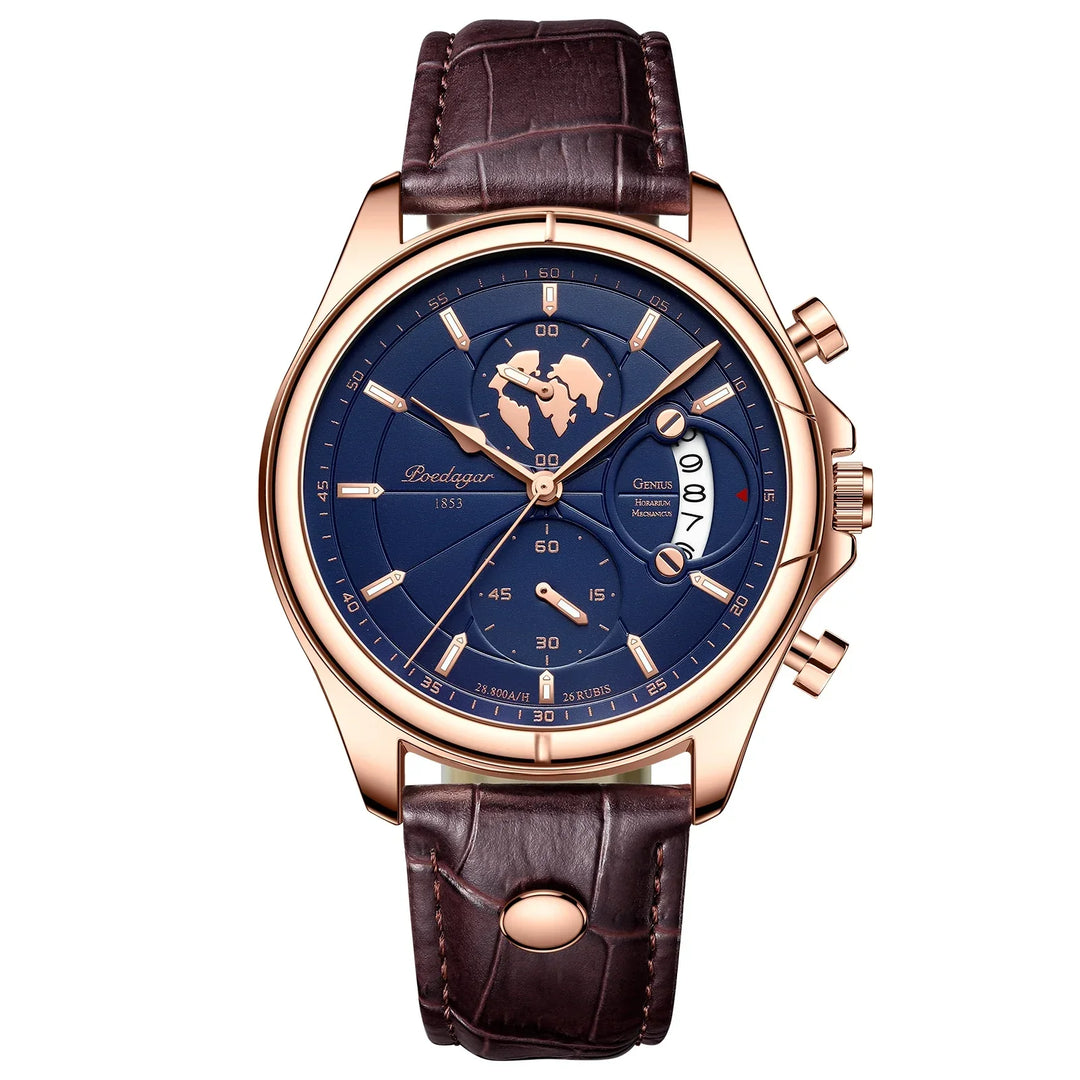 Water-resistant classic men's watch, elegant stainless steel construction, ideal for both dress and casual.