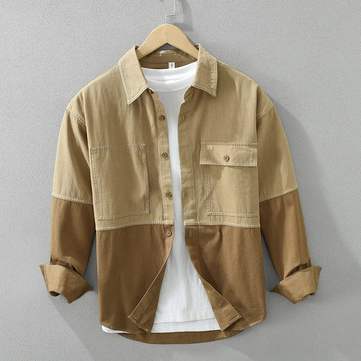 Functional men's casual overshirt for everyday style. Versatile layering piece for spring and fall fashion.