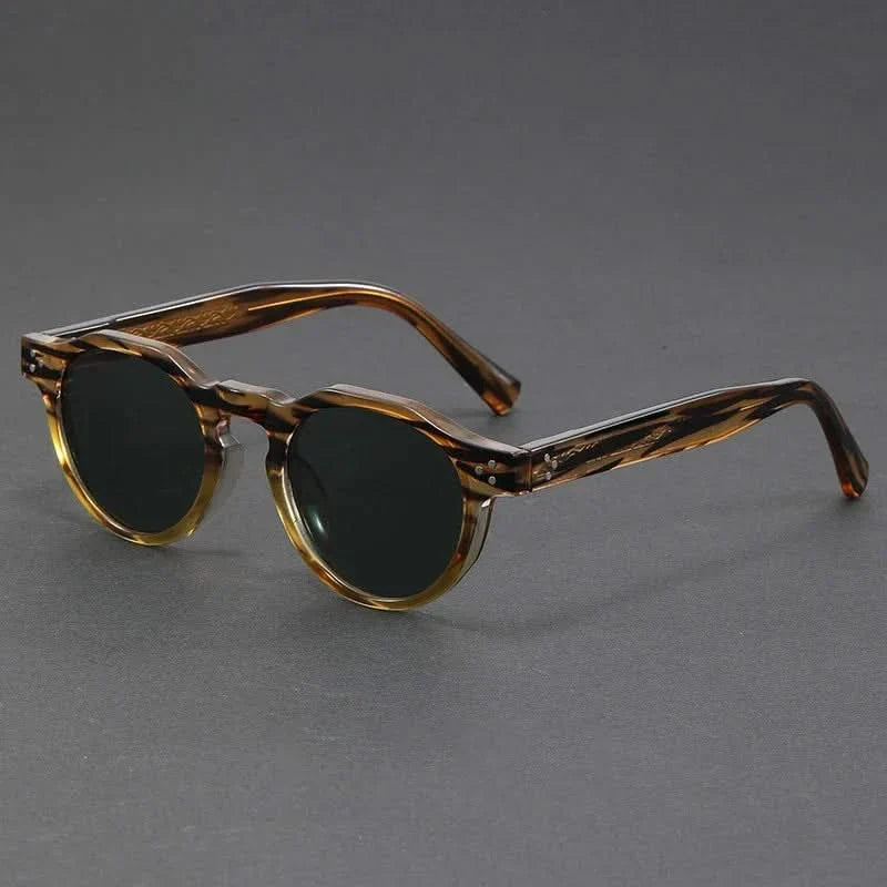 Unisex retro polarized sunglasses with UV protection. Stylish vintage eyewear, lightweight acetate frame.