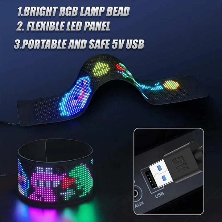 App-controlled universal LED display sign for cars & shops. Customizable digital messaging.