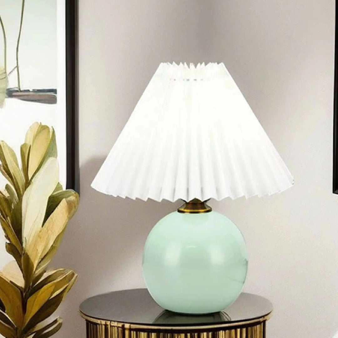 Versatile foldable LED pleated table lamp, perfect as a bedside, desk, or decorative accent light.