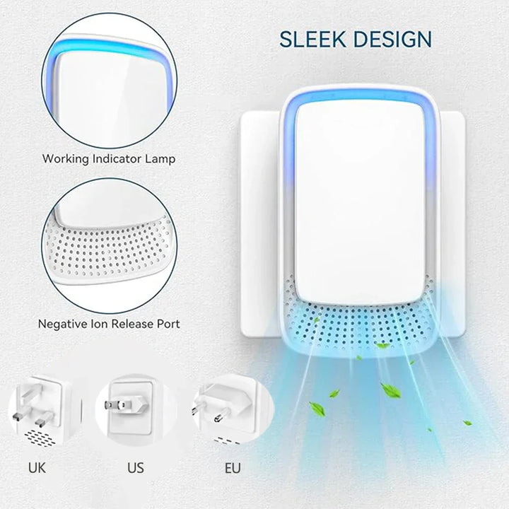 Compact Tavvitaimp18 ionizer, ideal for home/office, eliminating pet odors & smoke, ensuring clean air.
