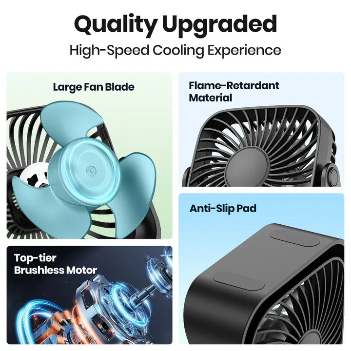 Compact mini USB fan, perfect personal cooler for travel, office, or outdoor summer essentials.