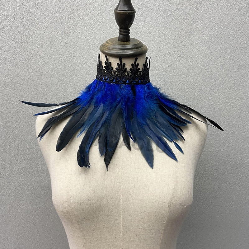 Unisex faux feather choker, an essential accessory for festival, cosplay, and bold fashion statements.