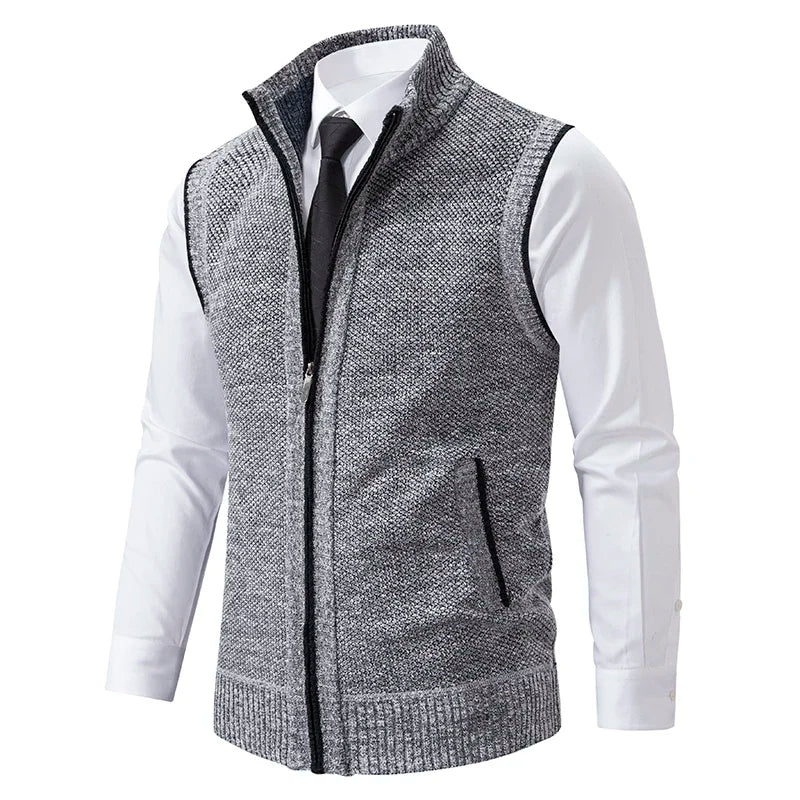 Men's premium wool blend vest, lightweight & comfortable. Ideal menswear for stylish layering.