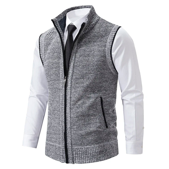 Men's premium wool blend vest, lightweight & comfortable. Ideal menswear for stylish layering.