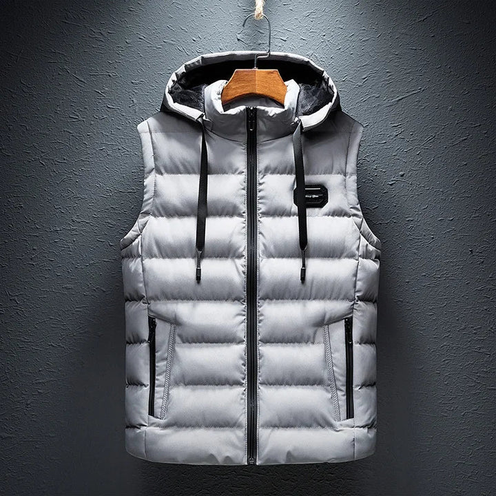 Stylish unisex puffer vest, lightweight & warm, great for casual wear & layering over any outfit.
