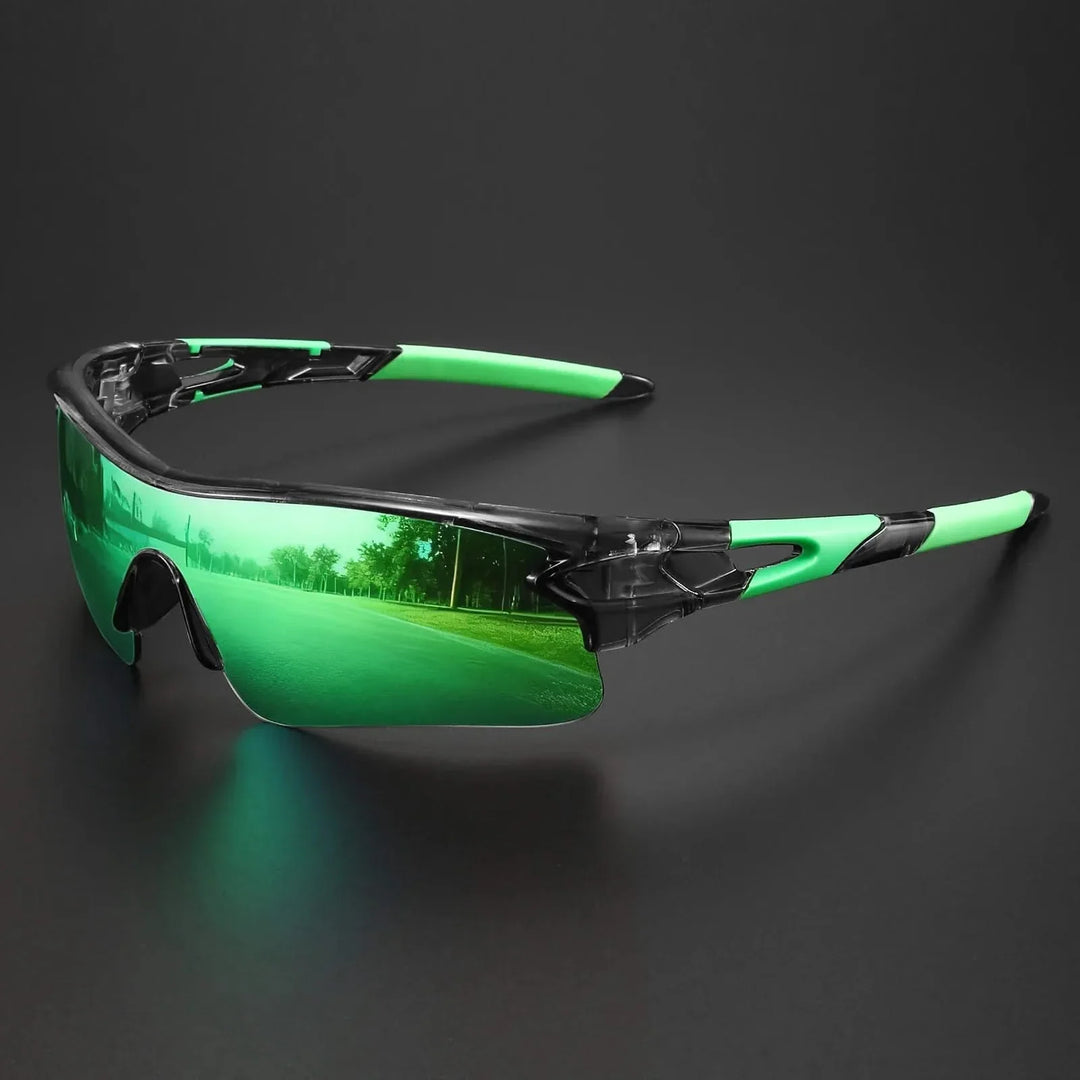 Red mirrored men's athletic sunglasses. Secure fit, anti-glare for ultra sport performance.