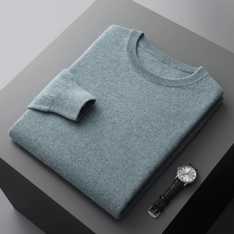Men's comfortable long-sleeve crew neck pullover sweater. Classic design for warmth and layering in winter.