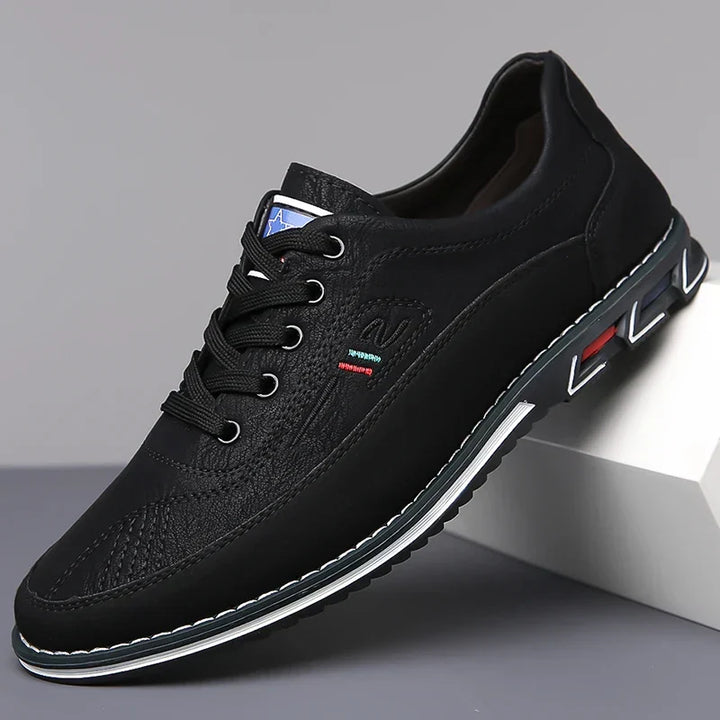 Sleek men's Allure dress shoes. Black leather, ultimate comfort & stylish appeal, suitable for formal & long wear.