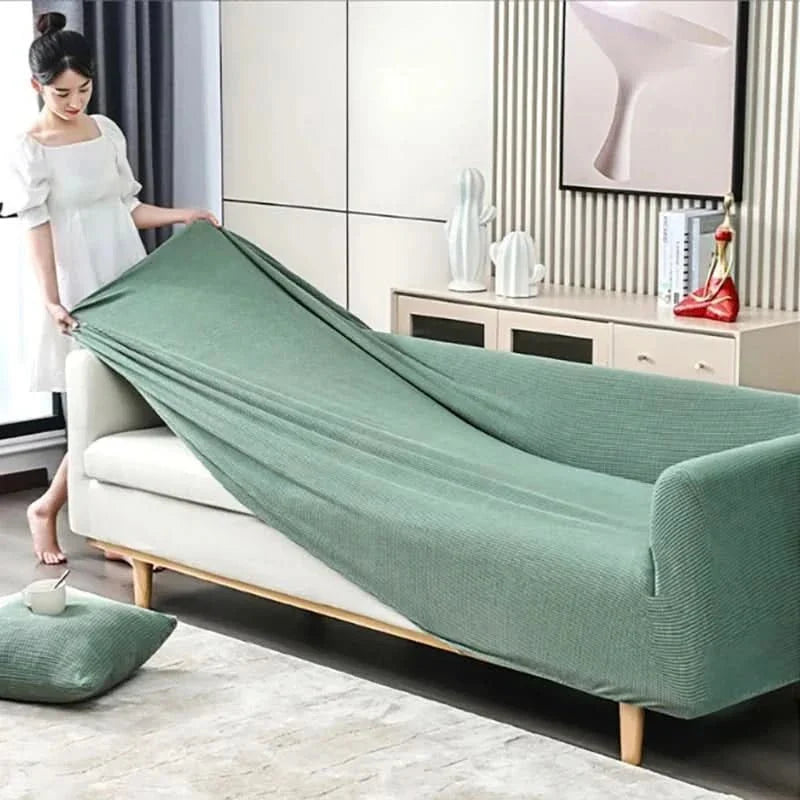 Modern jacquard non-slip sofa cover for living rooms. This washable furniture protector enhances home decor & protects.