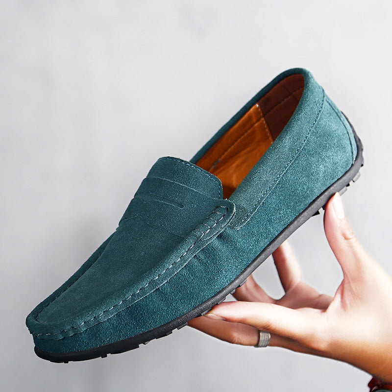 Men's slip-on dress shoes, elegant & comfortable for business casual or formal attire. Classic style.