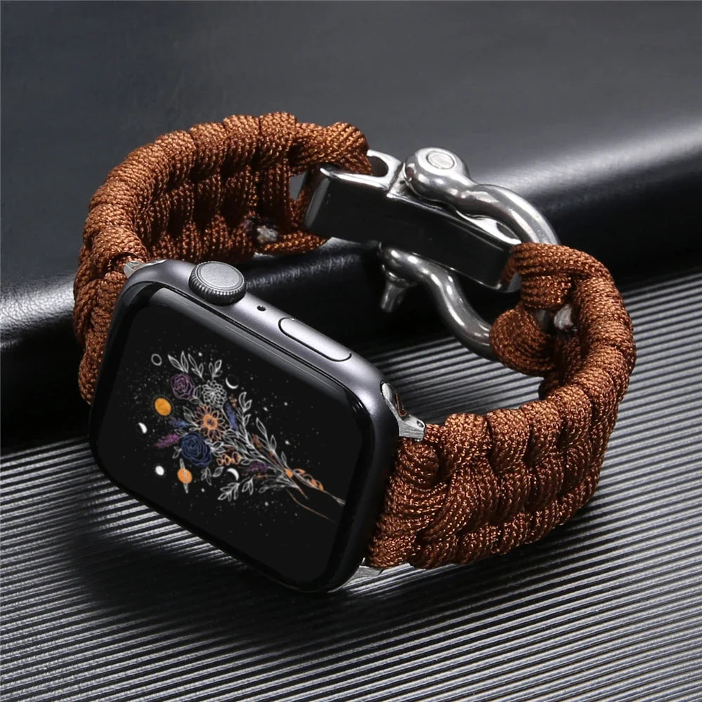 Durable & adjustable braided Apple Watch band, perfect for active men and women seeking rugged everyday wear.