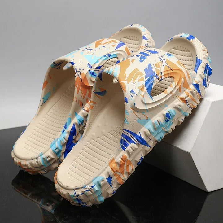 Unisex Urban Comfort Slides with cushioned sole, perfect for stylish casual wear. Slip-on summer sandals.