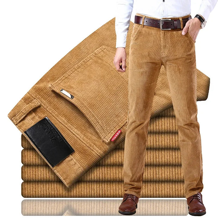 High-quality men's premium corduroy dress trousers, durable and stylish for formal occasions.