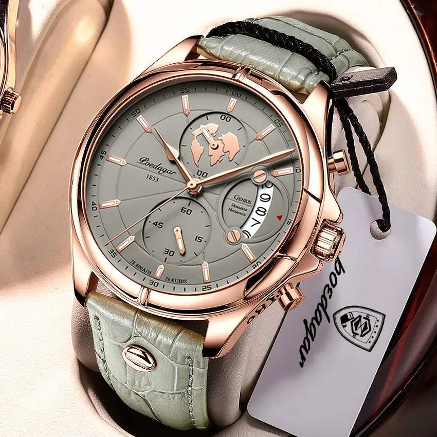 Sophisticated men's dress watch, classic stainless steel design with an elegant silver finish, water-resistant.