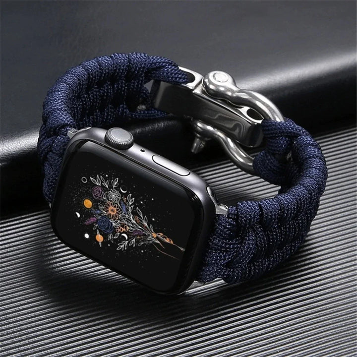 Comfortable & rugged braided Apple Watch band, a durable and adjustable sport strap for unisex everyday wear.