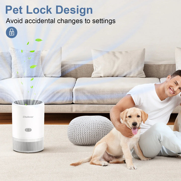 Compact IntelliBreathe Smart Air Purifier, HEPA filter, perfect for clean air & allergy relief in small spaces.