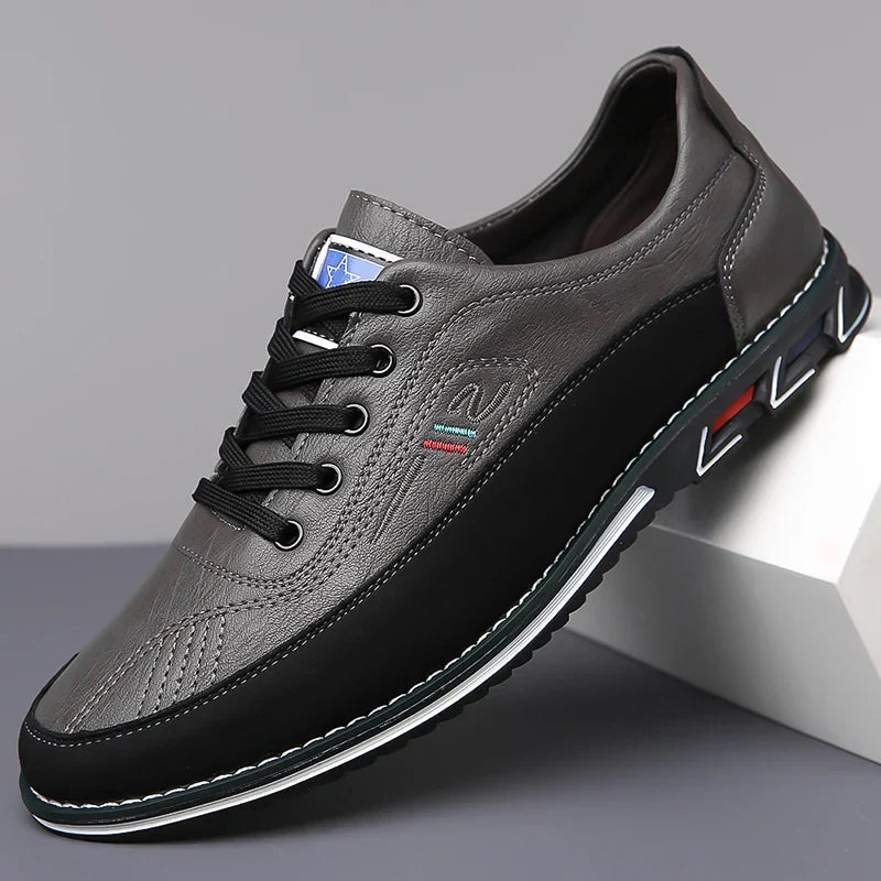 Comfortable men's large size dress shoes. Non-slip, Allure brown design, ideal for all-day wear & walking.