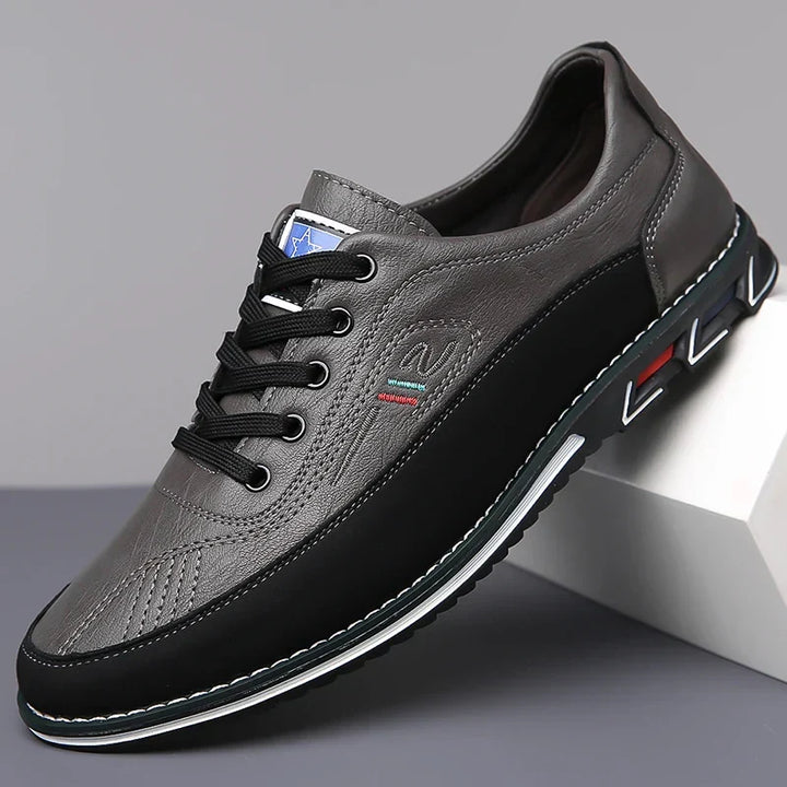 Comfortable men's large size dress shoes. Non-slip, Allure brown design, ideal for all-day wear & walking.